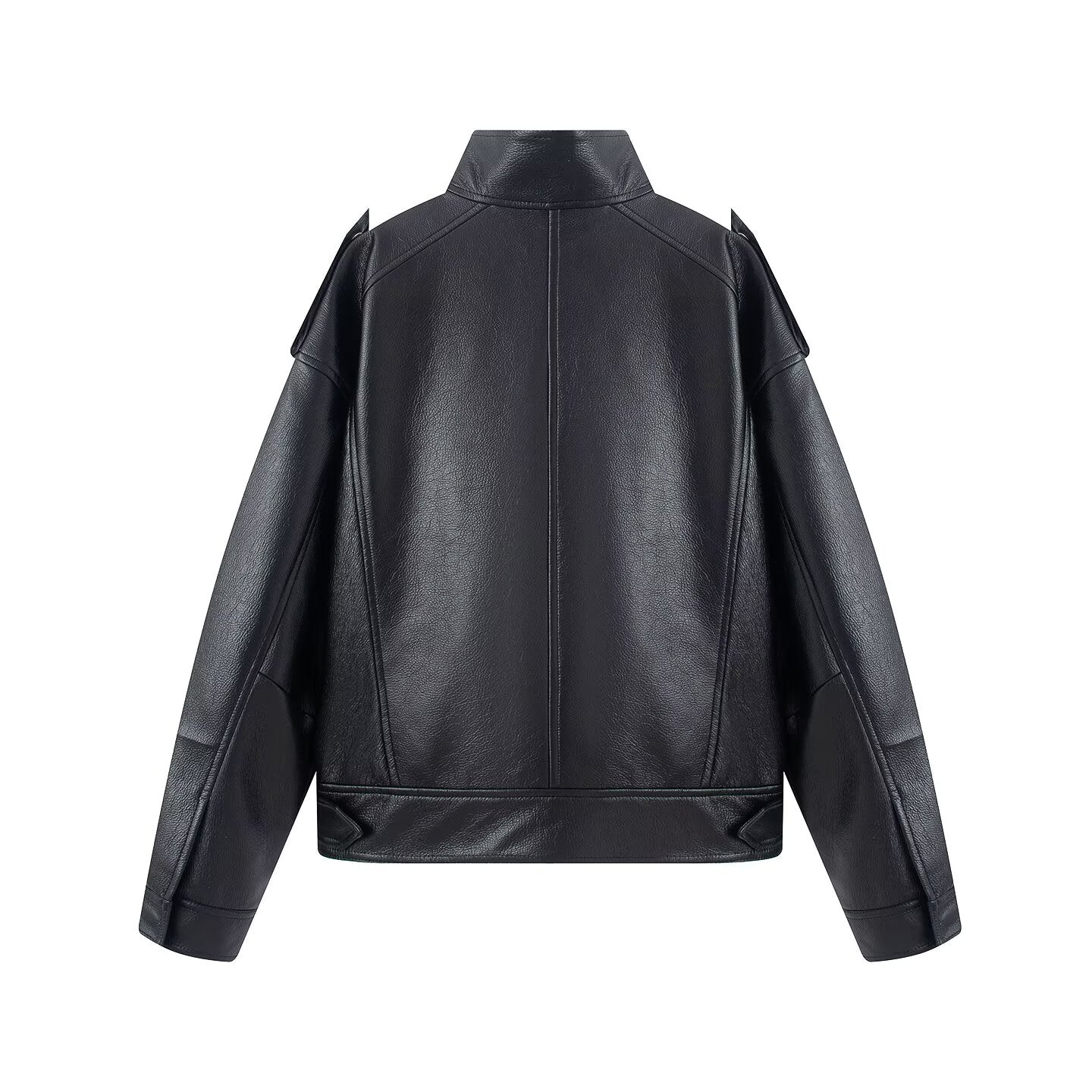 Women's black faux leather pilot jacket Coat