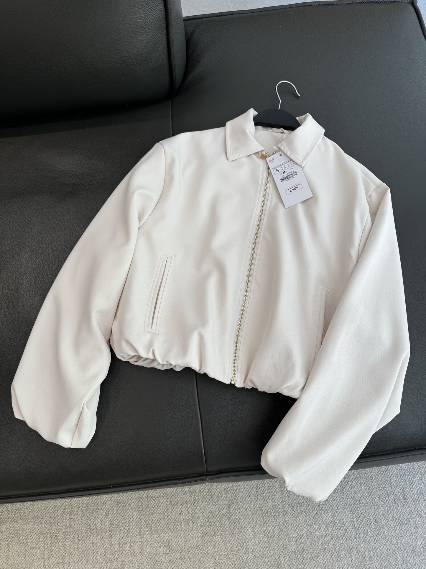 Women's autumn fashion puffy hem zipper jacket Coat