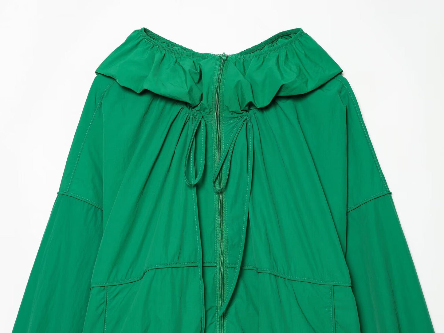 Women's loose hooded technology fabric Coat