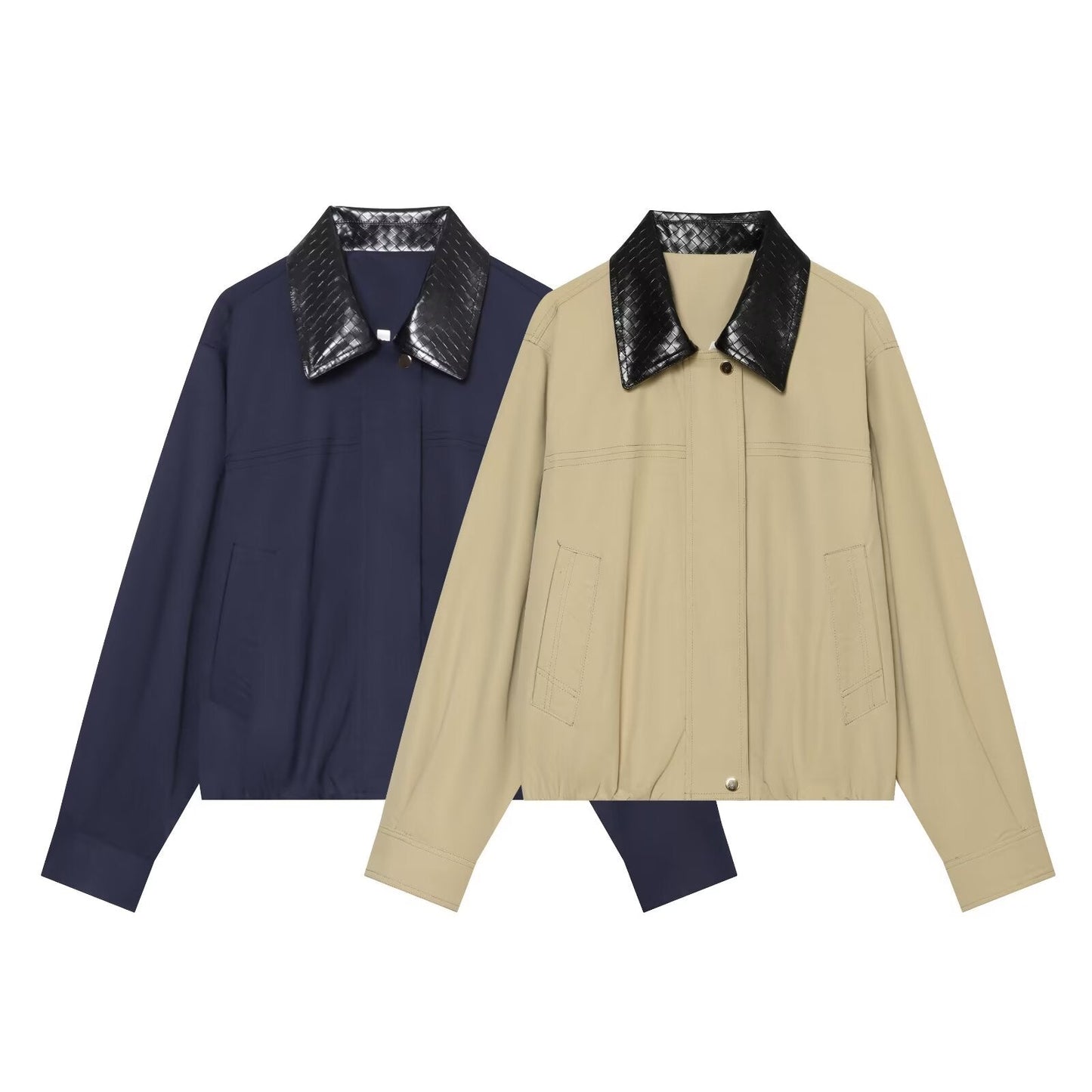 Women's patchwork lapel pilot jacket Coat