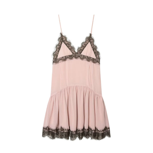 Women's sexy lace patchwork suspender dress