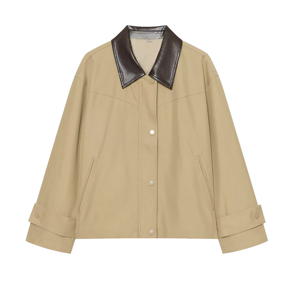 Women's patchwork lapel casual jacket Coat