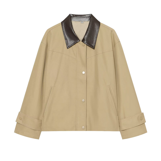 Women's patchwork lapel casual jacket Coat