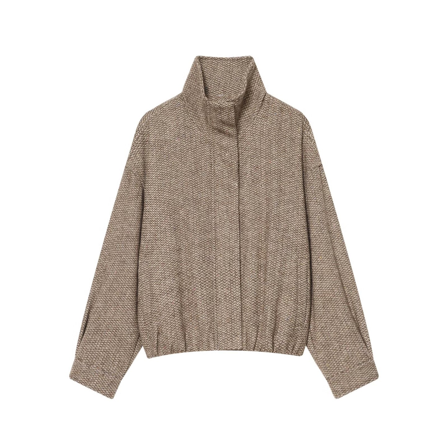 suit Women's 2 pieces standing collar herringbone diagonal jacket Coat +Skirts