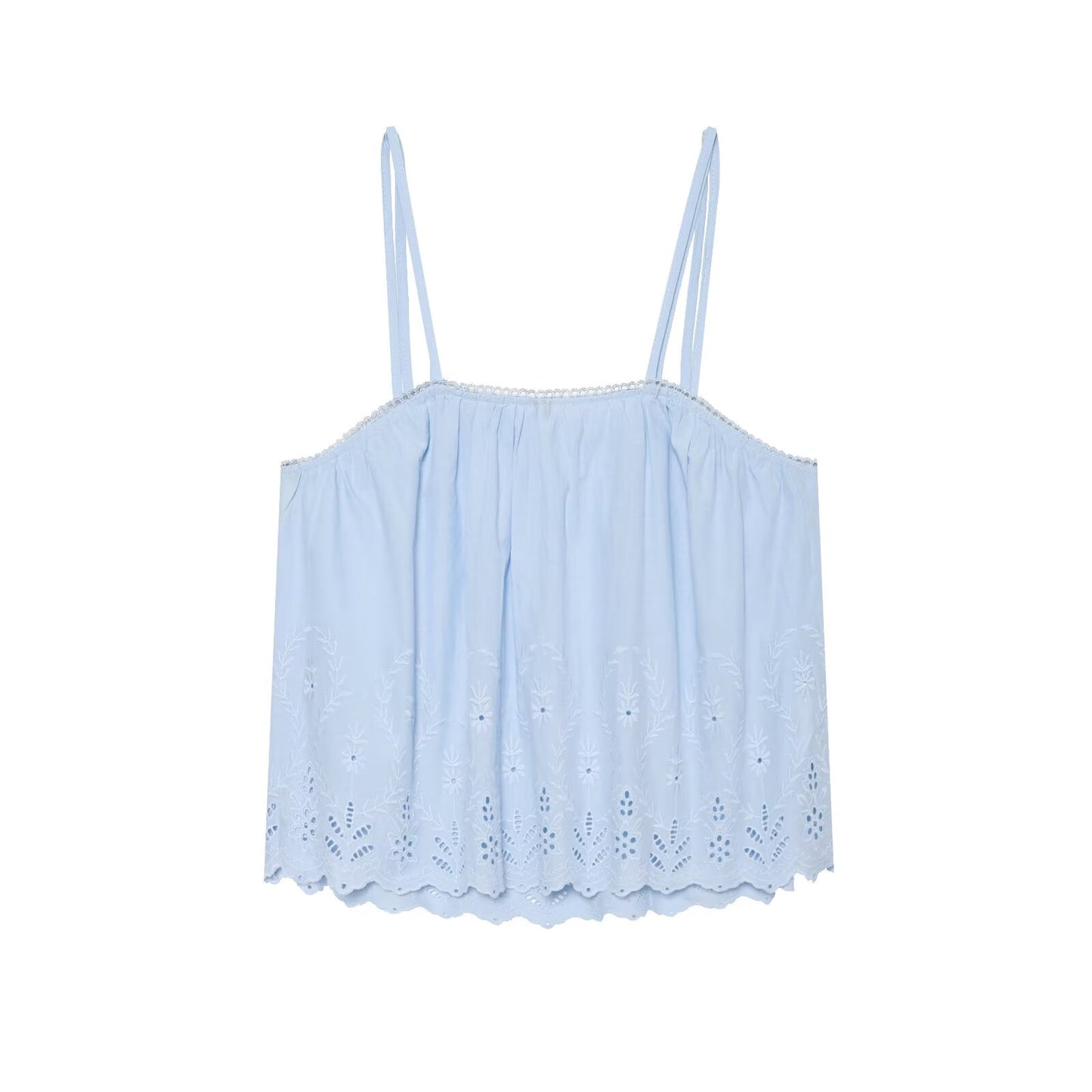 suit Women's 2 pieces embroidered suspender top+shorts