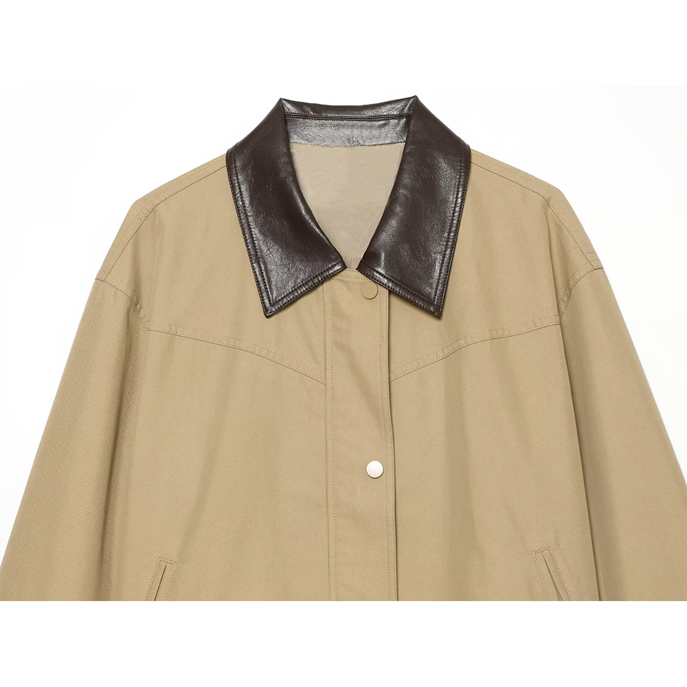 Women's patchwork lapel casual jacket Coat