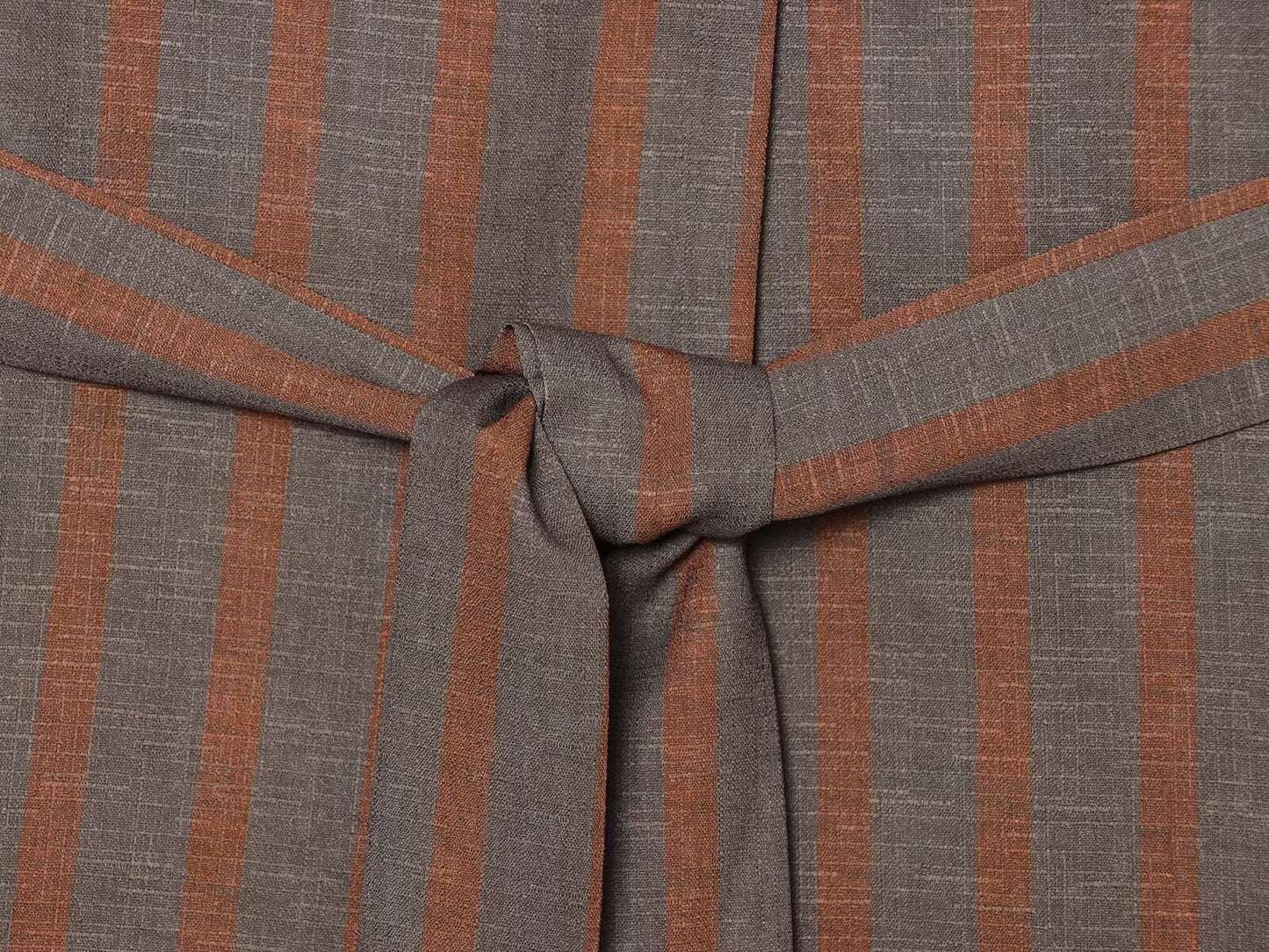 suit Women's 2 pieces with Belt linen blend striped Blazer Coat+Pants