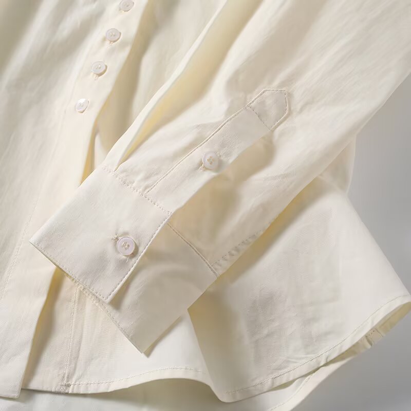 Women's casual Lapel long sleeved button up shirt