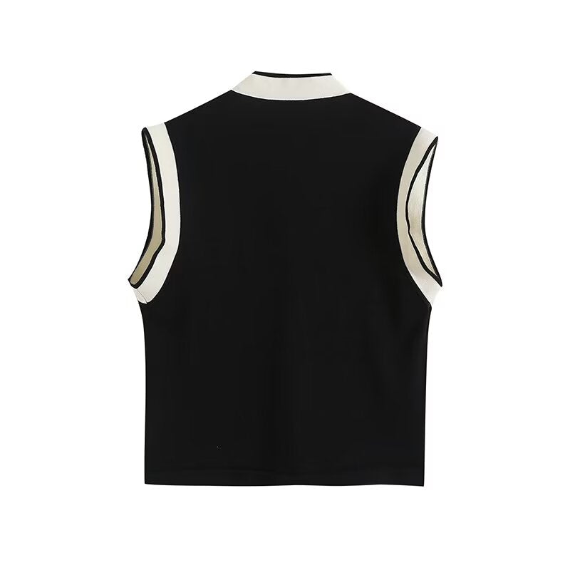 Women's Colorblock Detail Knit Vest