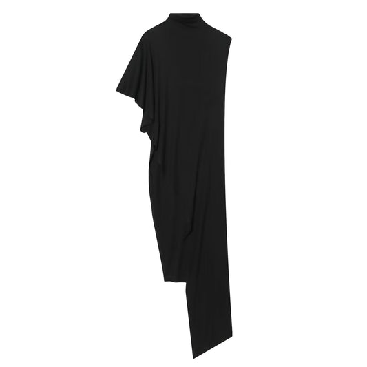 Women's new asymmetric long style pleated top