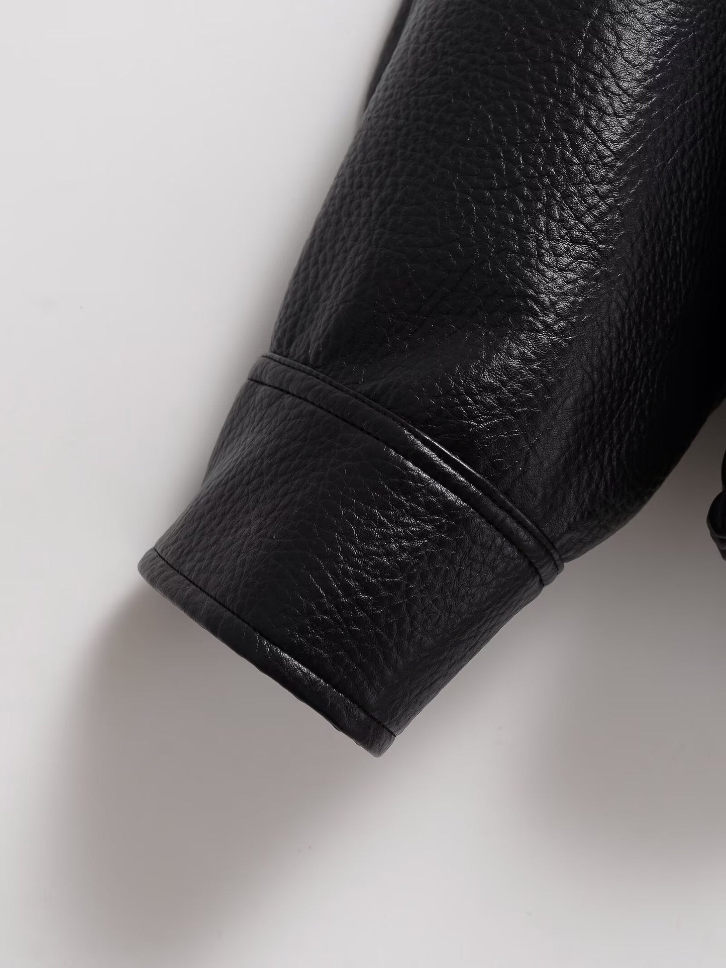 Women's casual stand collar Faux Leather jacket Coat