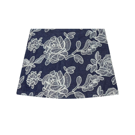 Women's slim versatile embroidered culottes