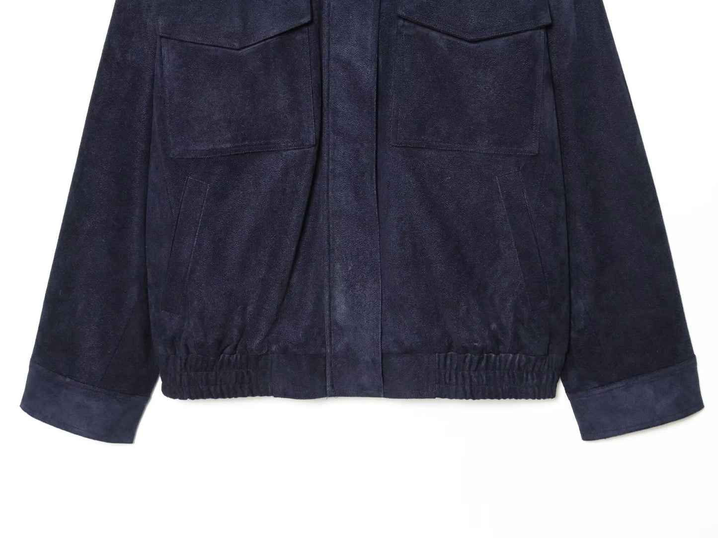 Women's new fashion loose stand collar suede textured leather jacket