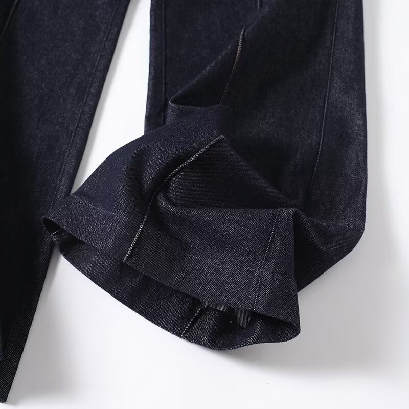Women's casual high waisted flared denim pants
