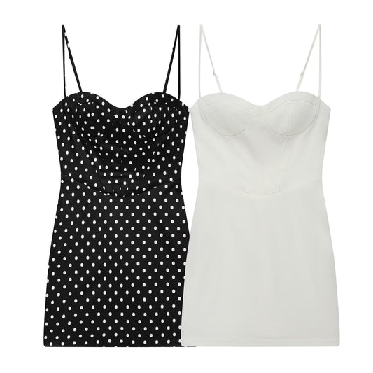 Women's slim backless suspender mini dress