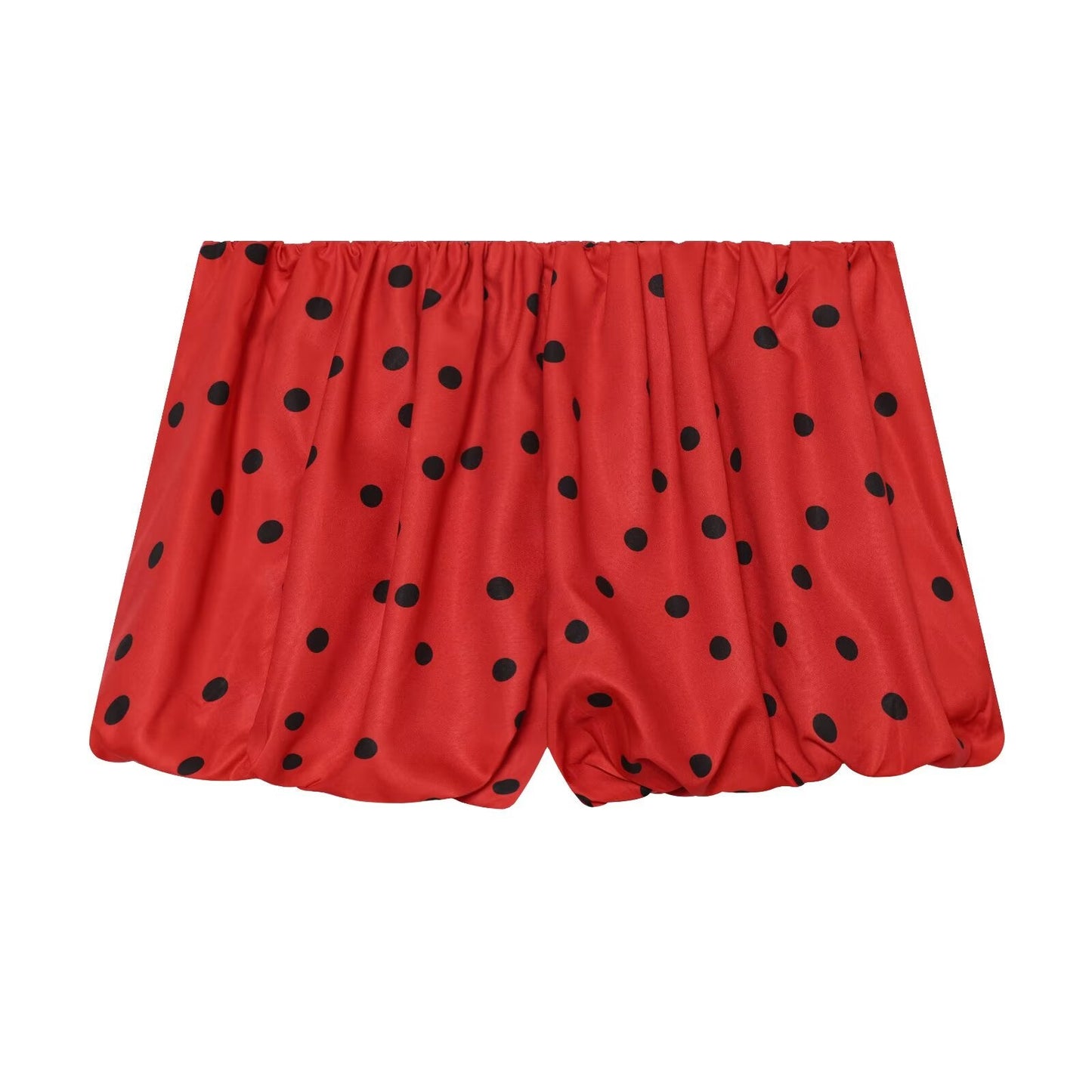 suit Women's 2 pieces lace up decorative polka dot Coat+shorts