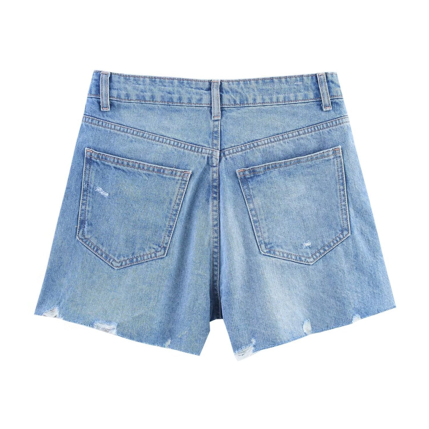 Women's new fashion cross waist design casual denim shorts