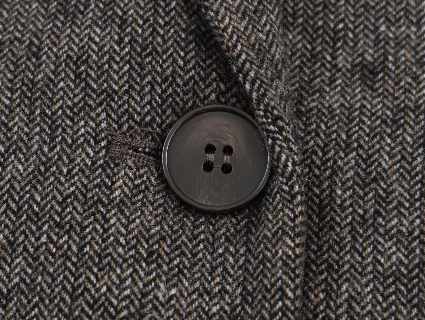 Women's herringbone twill wool blend Blazer Coat