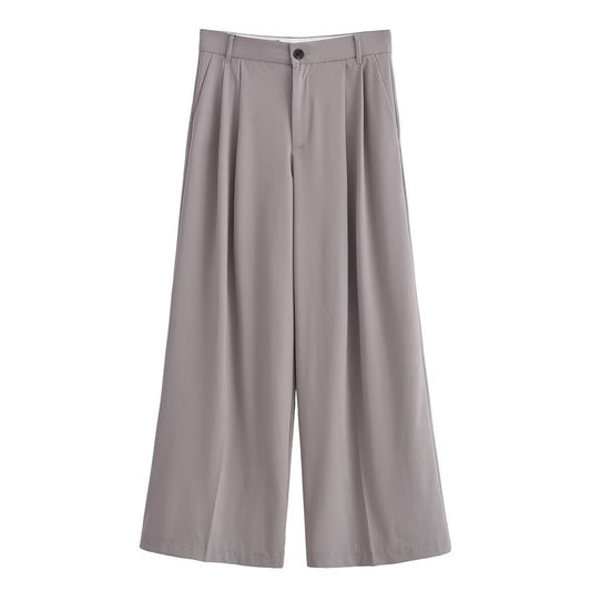 Women's loose double pleated casual pants