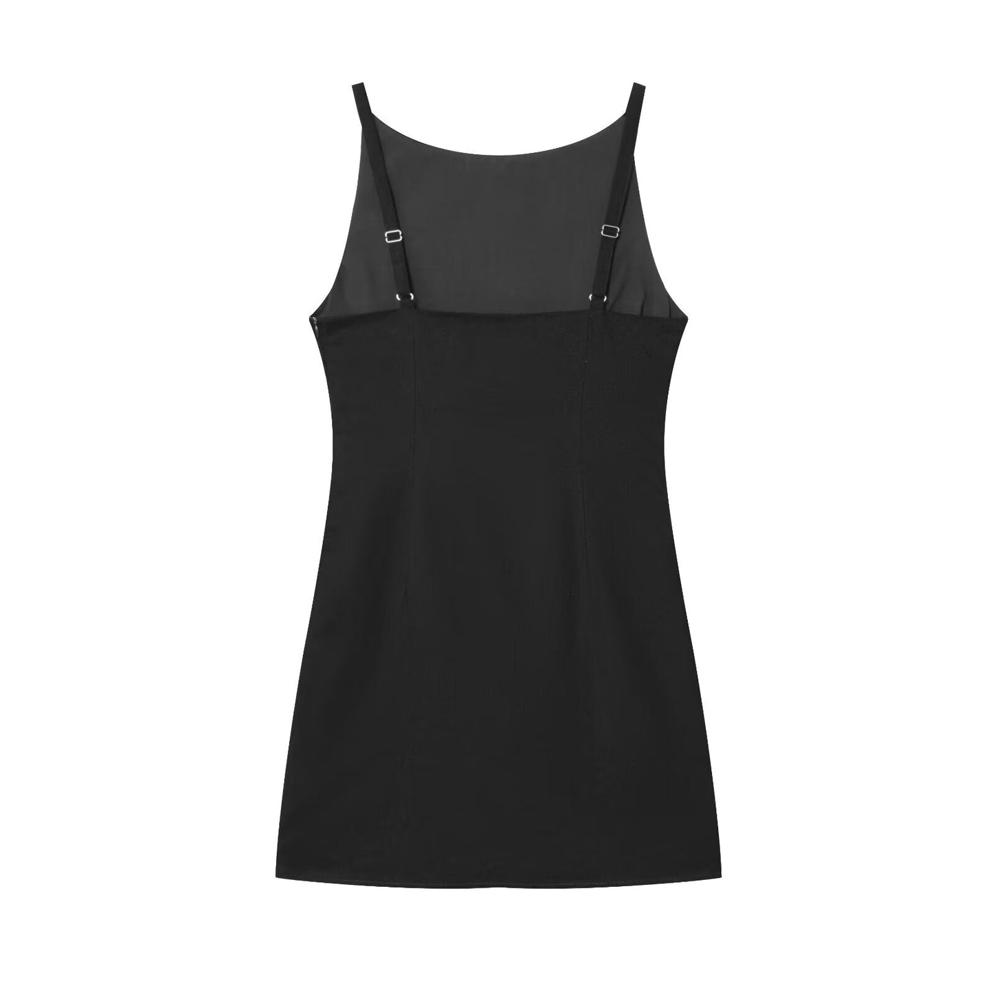 Women's new fashion cotton linen blend pleated suspender mini dress