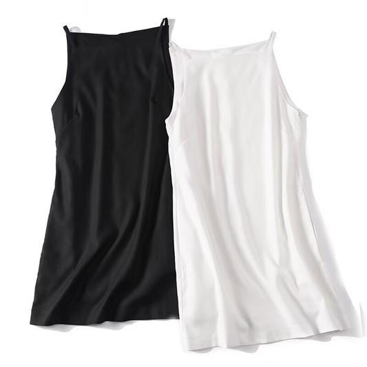 Women's sleeveless linen blend square neck dress