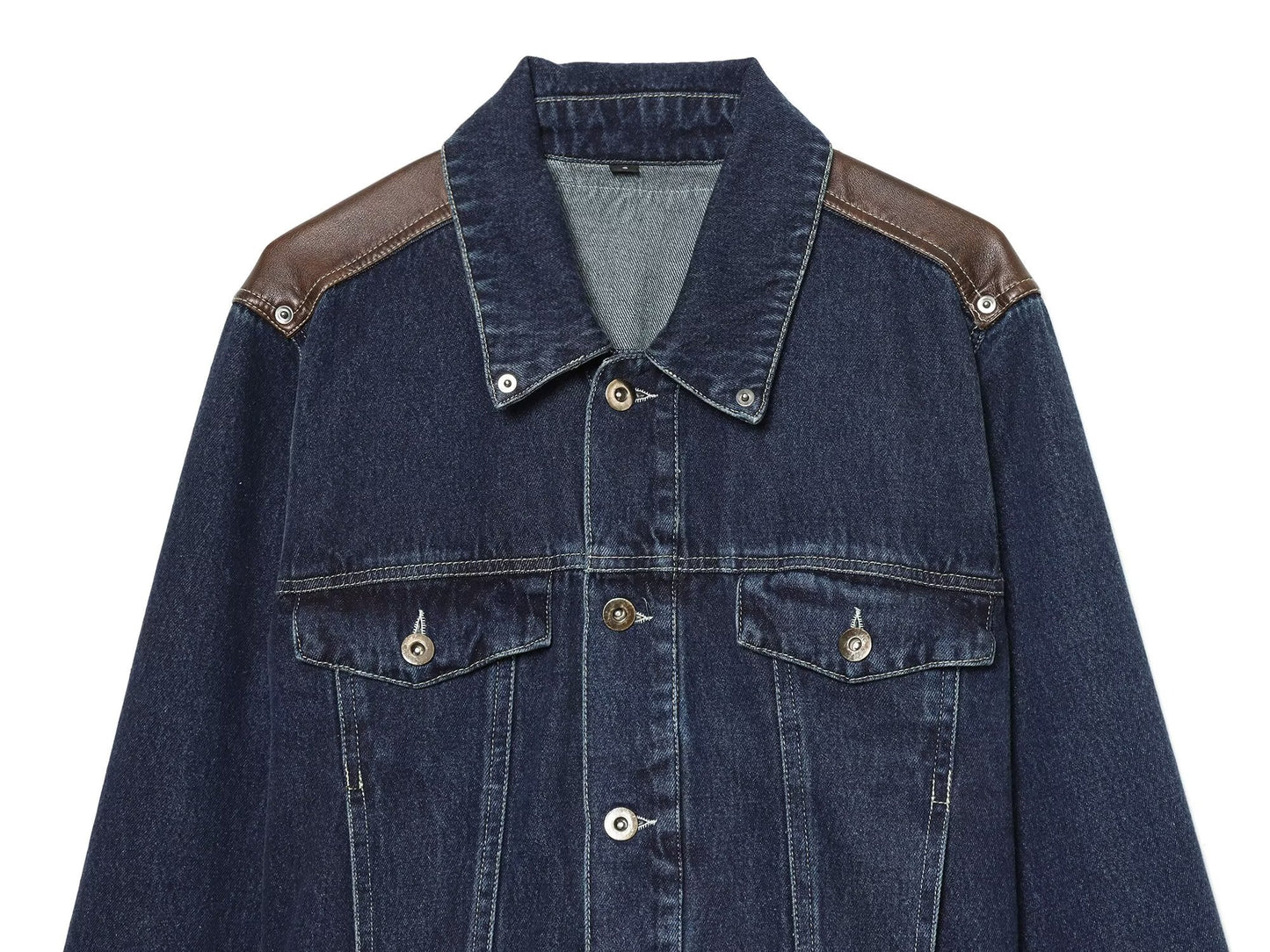 suit Women's 2 pieces denim leather effect jacket Coat+Jeans