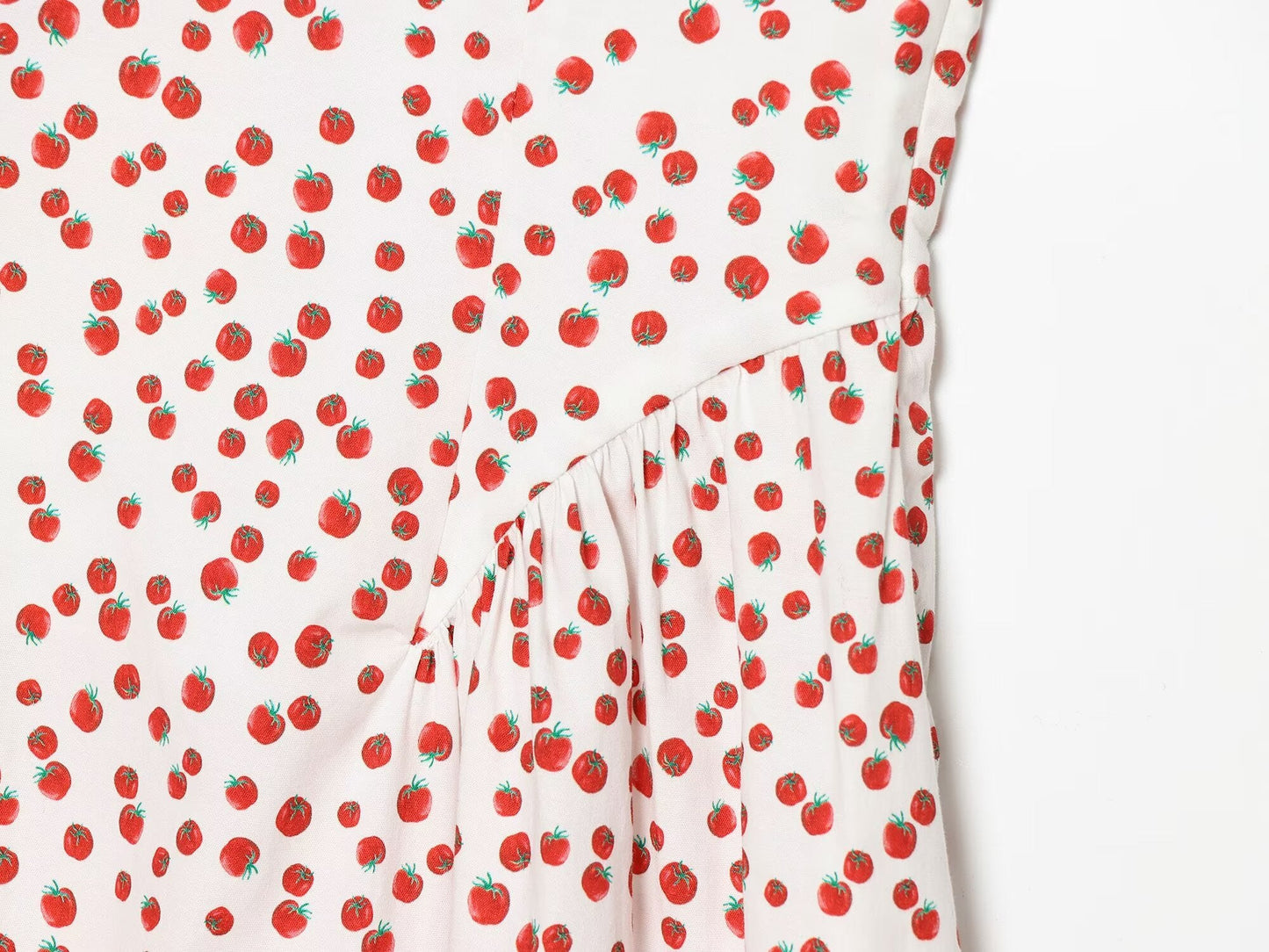 Women's printed poplin suspender dress