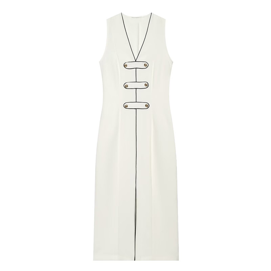 Women's Rope knot buckle decoration MIDI dress