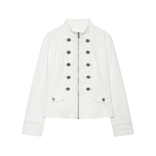 Women's standing collar breasted decorative Blazer Coat