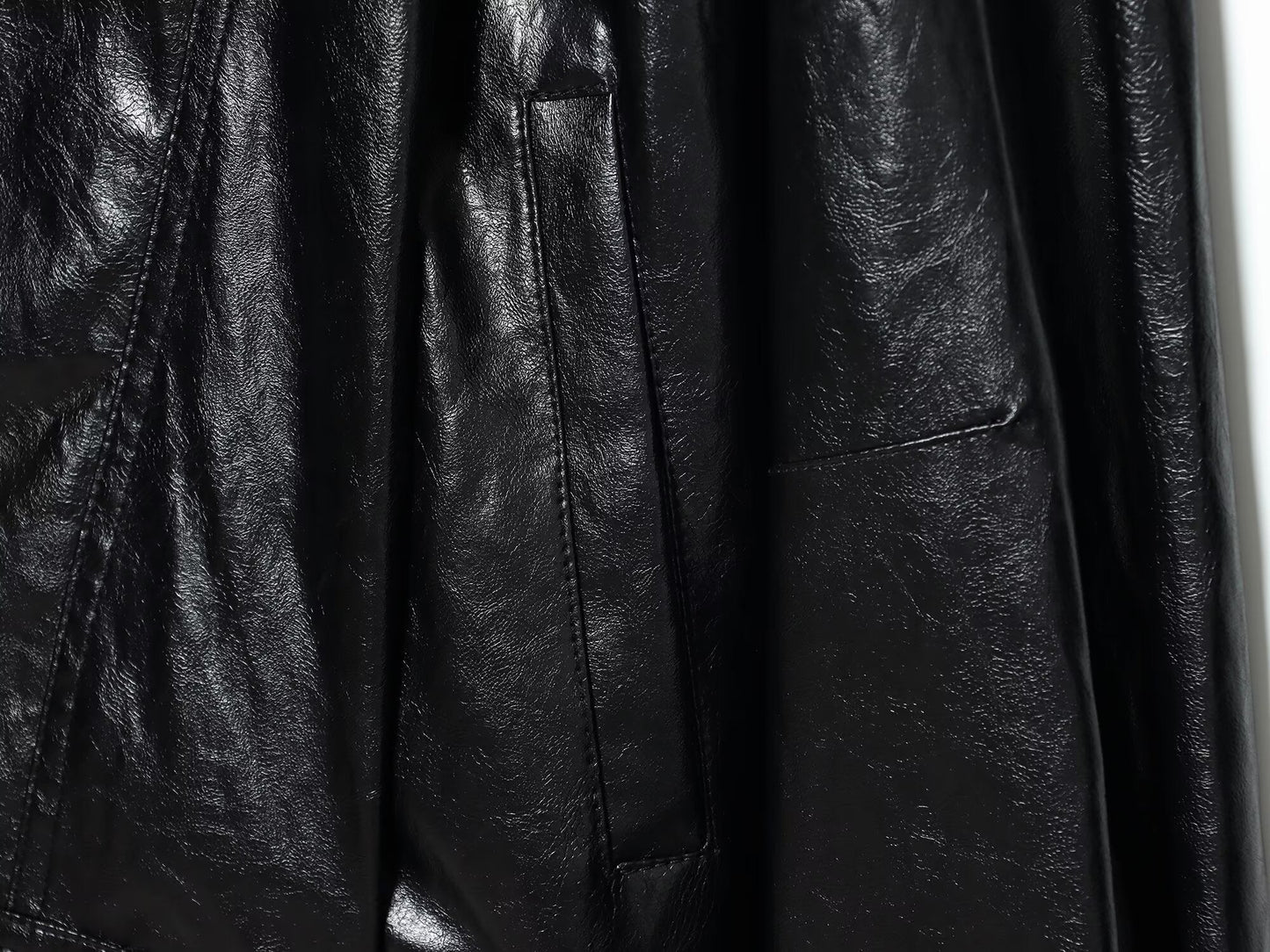 Women's loose faux leather pilot jacket Coat