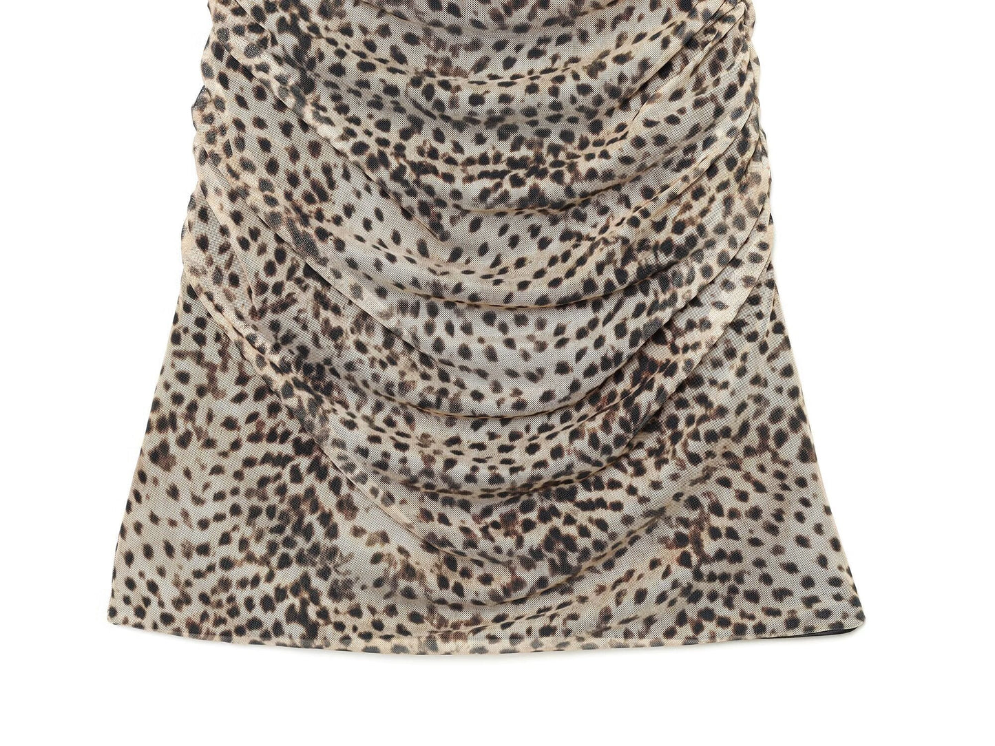 Women's animal print pleated tulle dress