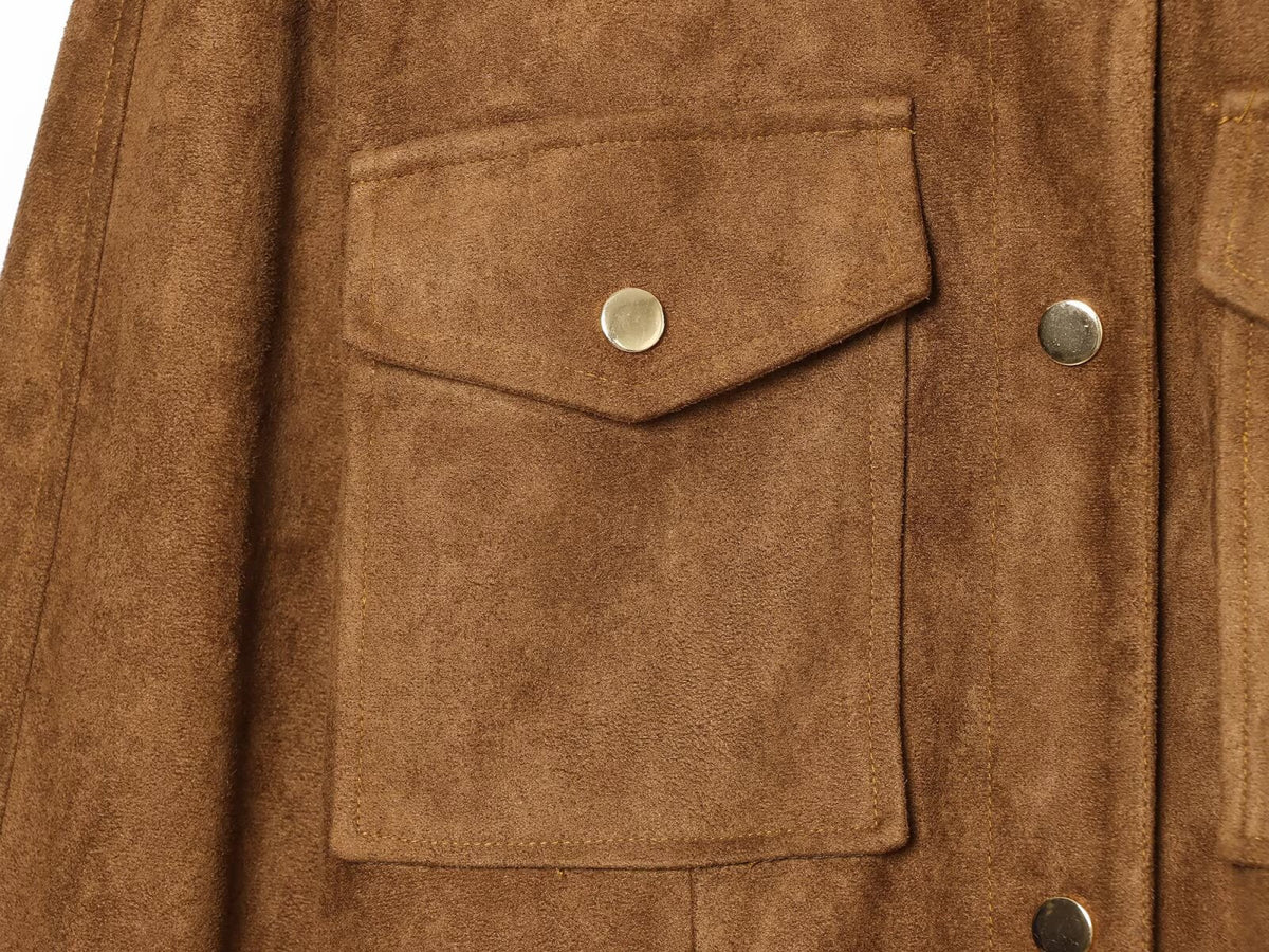 Women's with belt suede texture jacket Coat