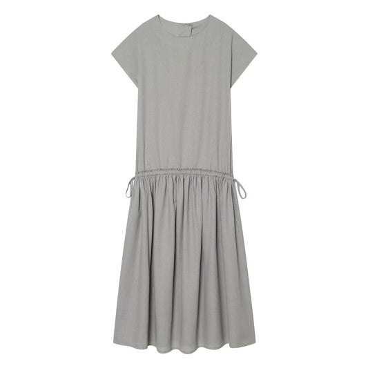 Women's O Neck linen blended MIDI dress