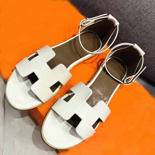 Women's new flat sandals with open toes. have a shoe box