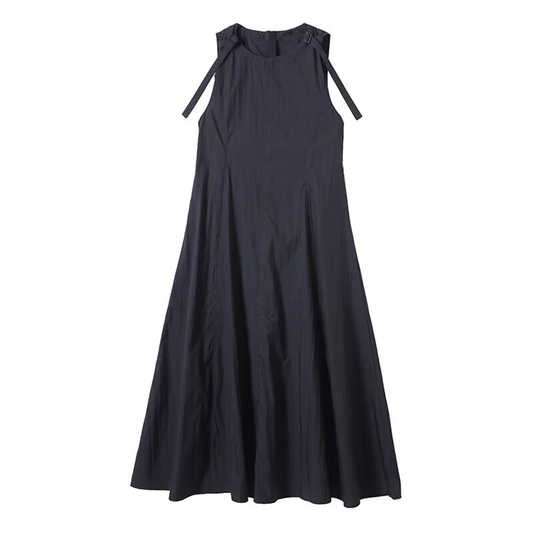 Women's adjustable shoulder strap draped MIDI dress