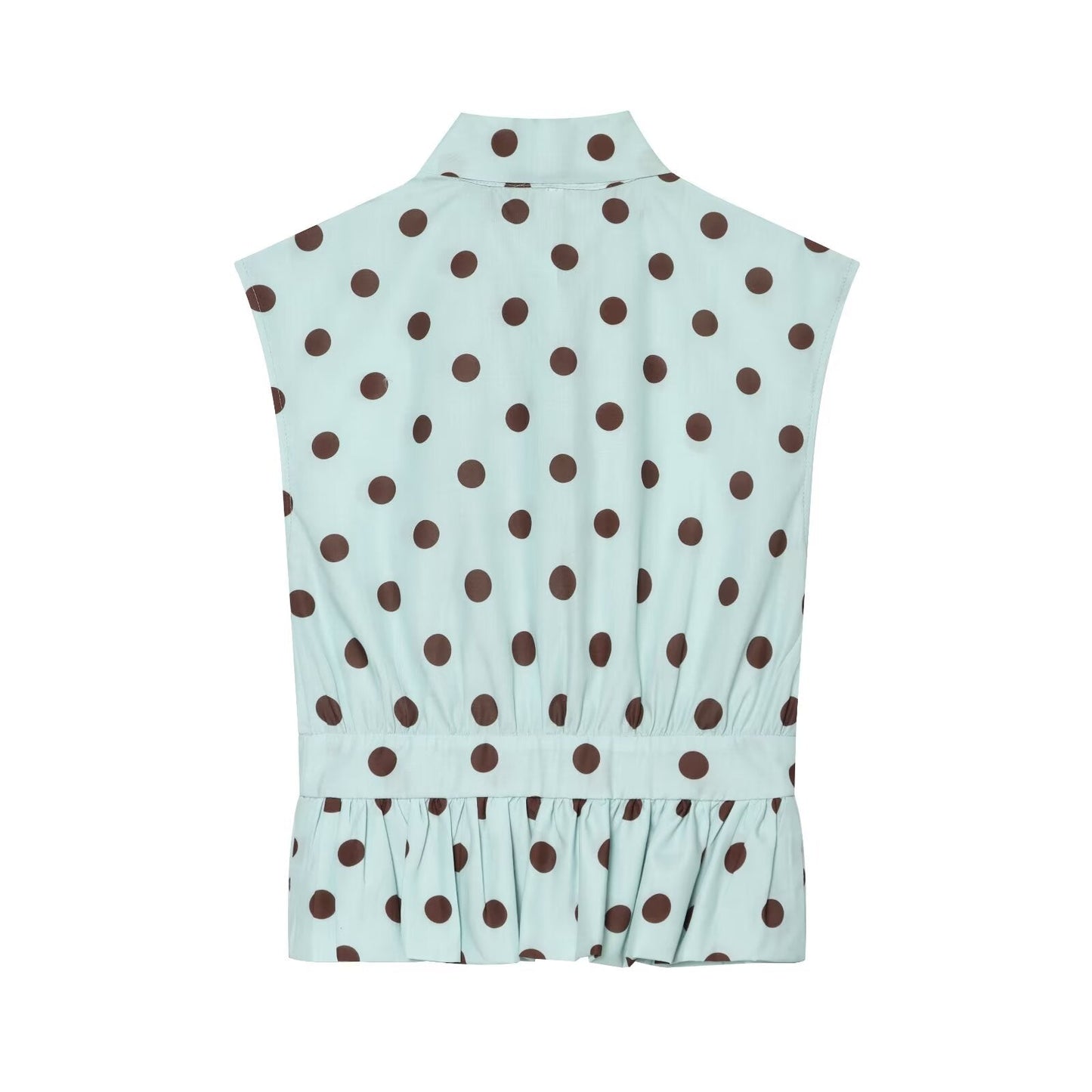 Women's polka dot bow sleeveless shirt