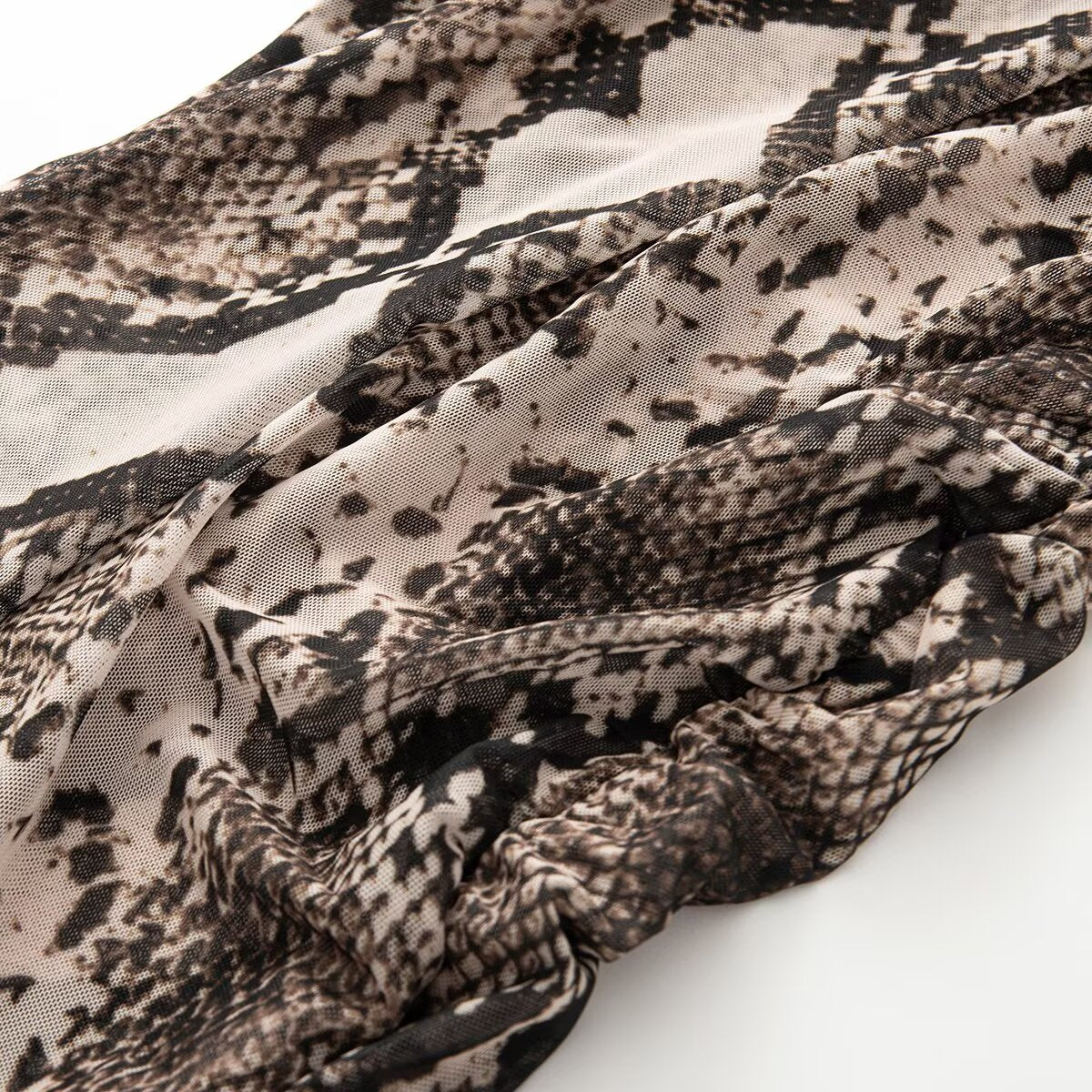Women's animal print mesh Midi dress
