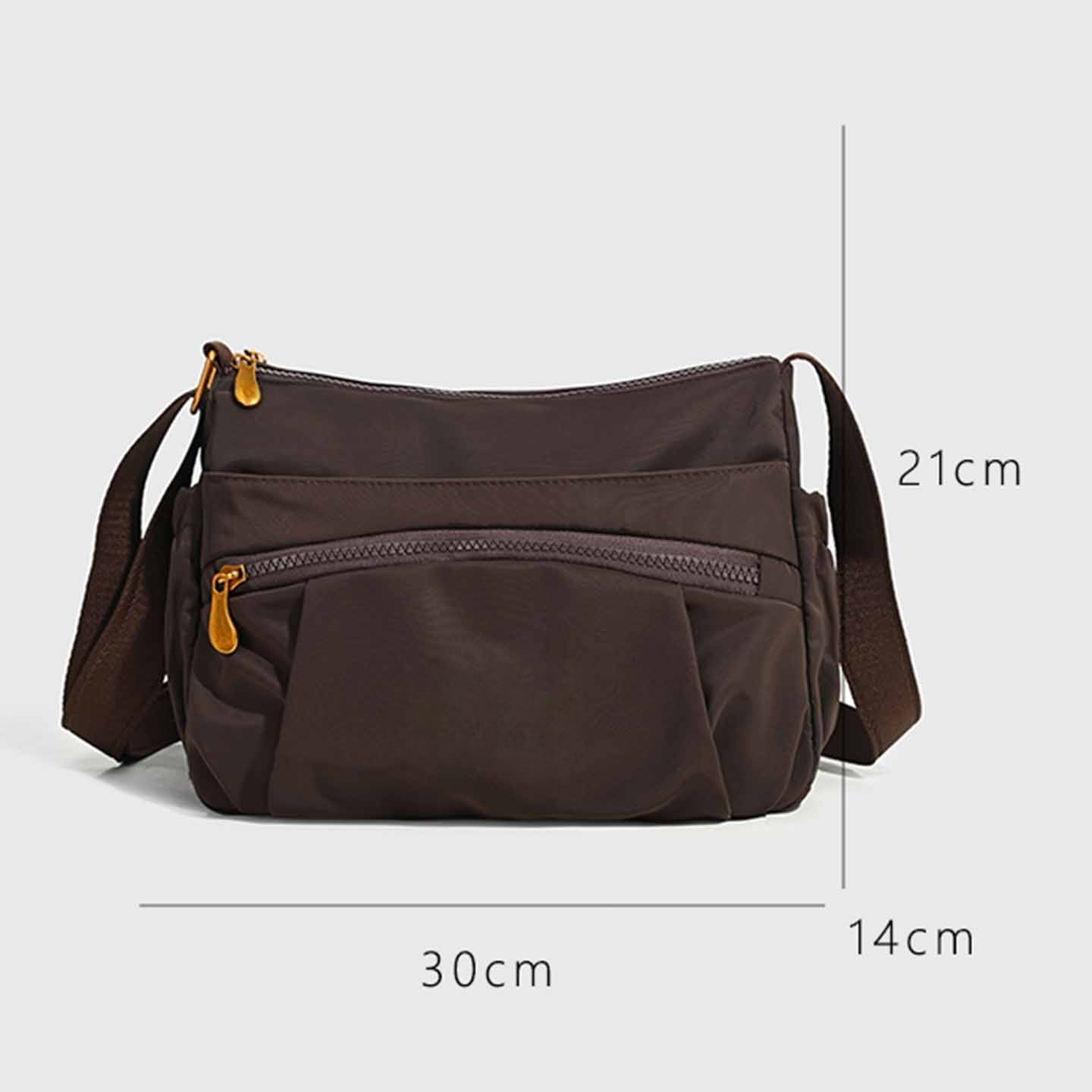 Women's new Joker leisure double zipper design shoulder crossbody bag
