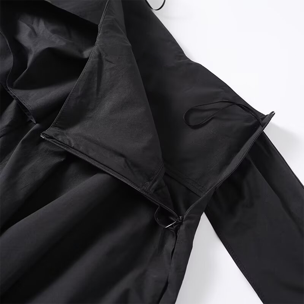 Women's waist Lace up decoration pleated MIDI skirt