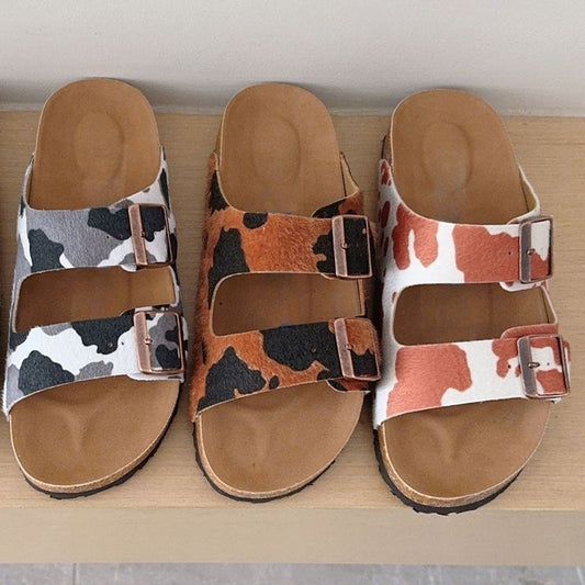 Women's 2026 new fashion horse hair cow slippers
