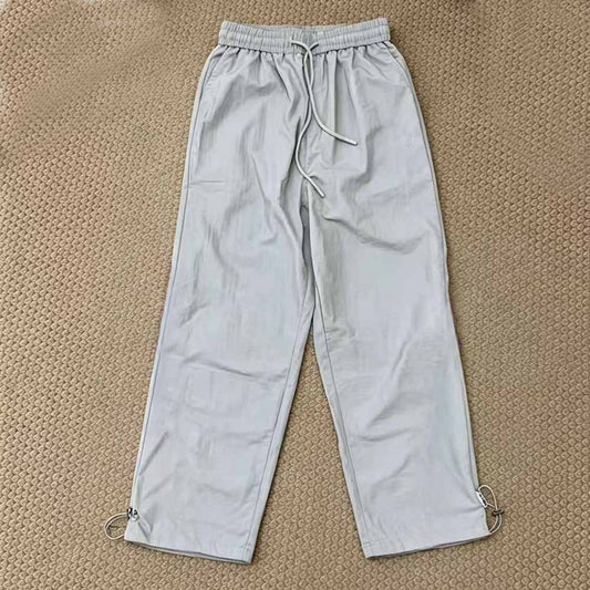2026 new leisure elastic waist adjustable drawstring wide-leg pants