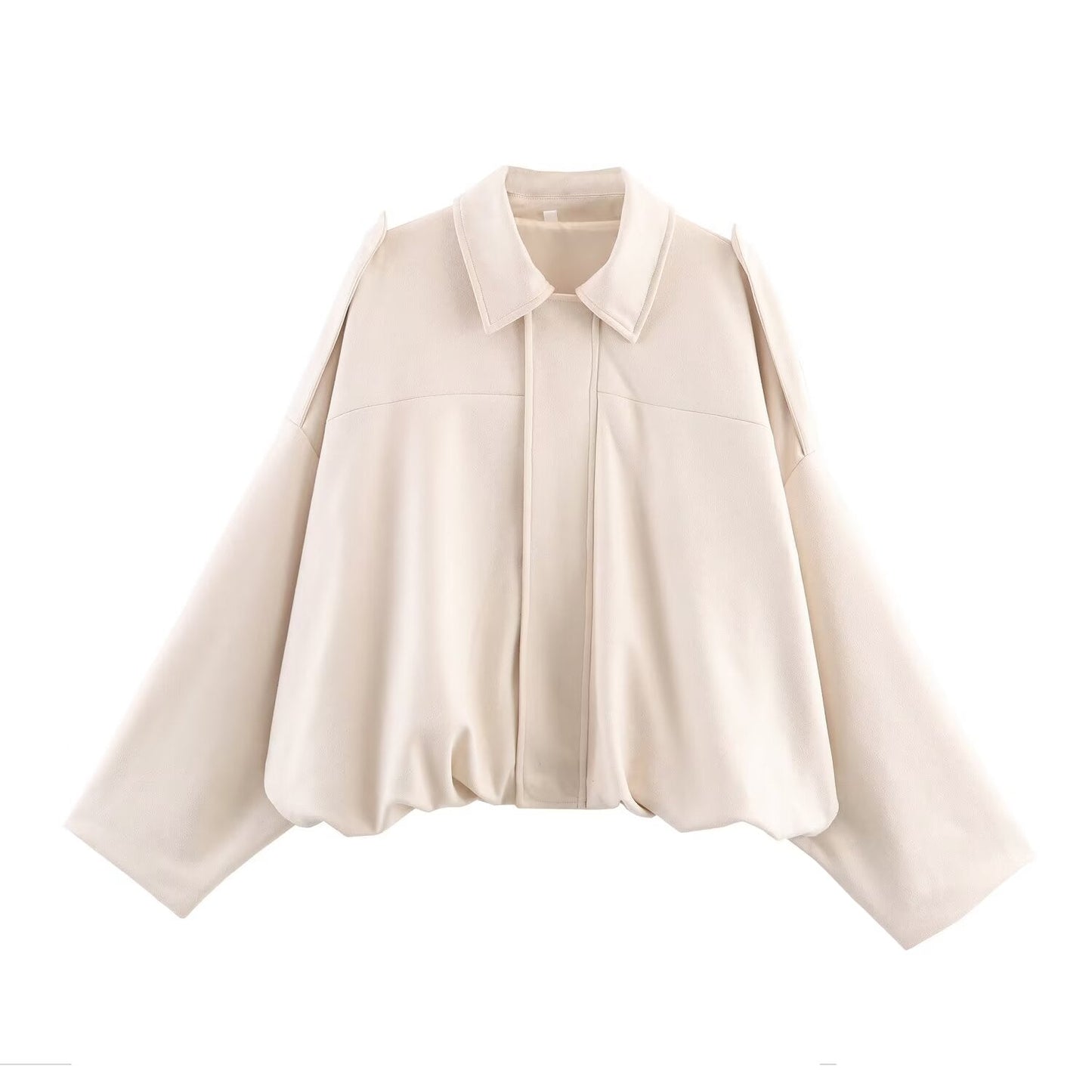 Women's new fashion faux suede effect loose flying jacket Coat