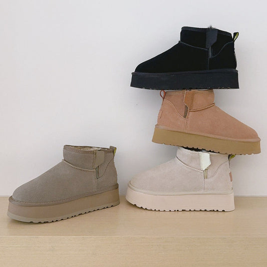 Women's platform zipper snow boots