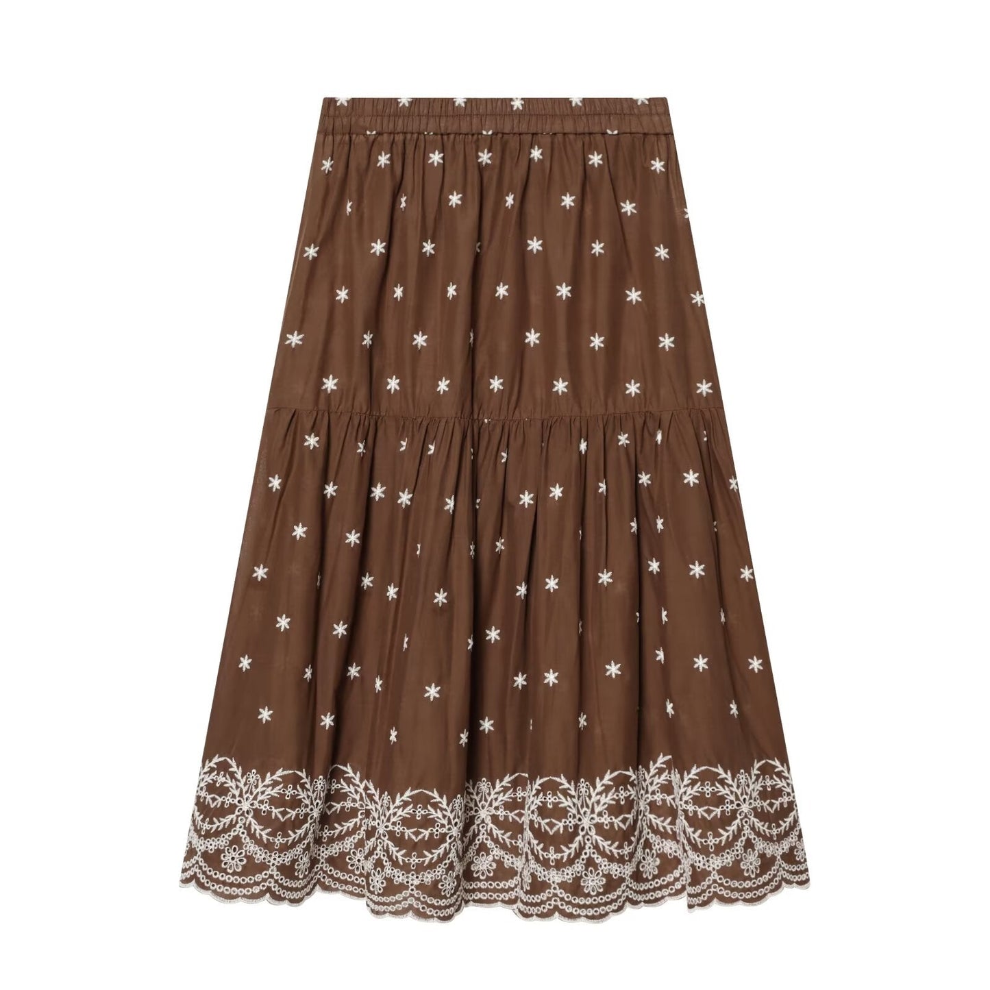 suit Women's 2 pieces hollowed out embroidered top+Skirts