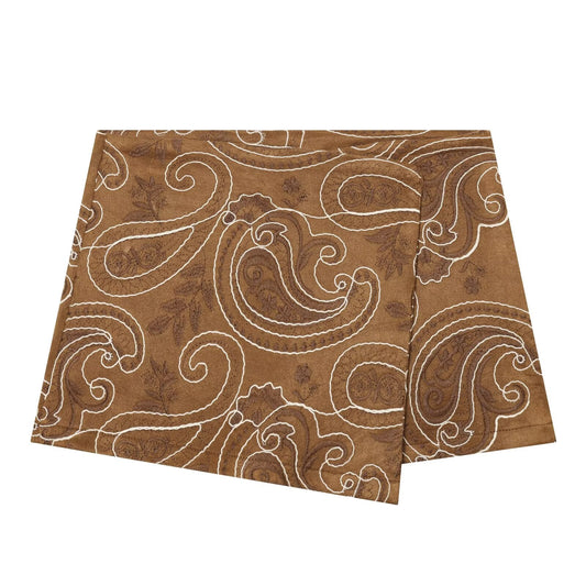 Women's imitates suede texture embroidery culottes