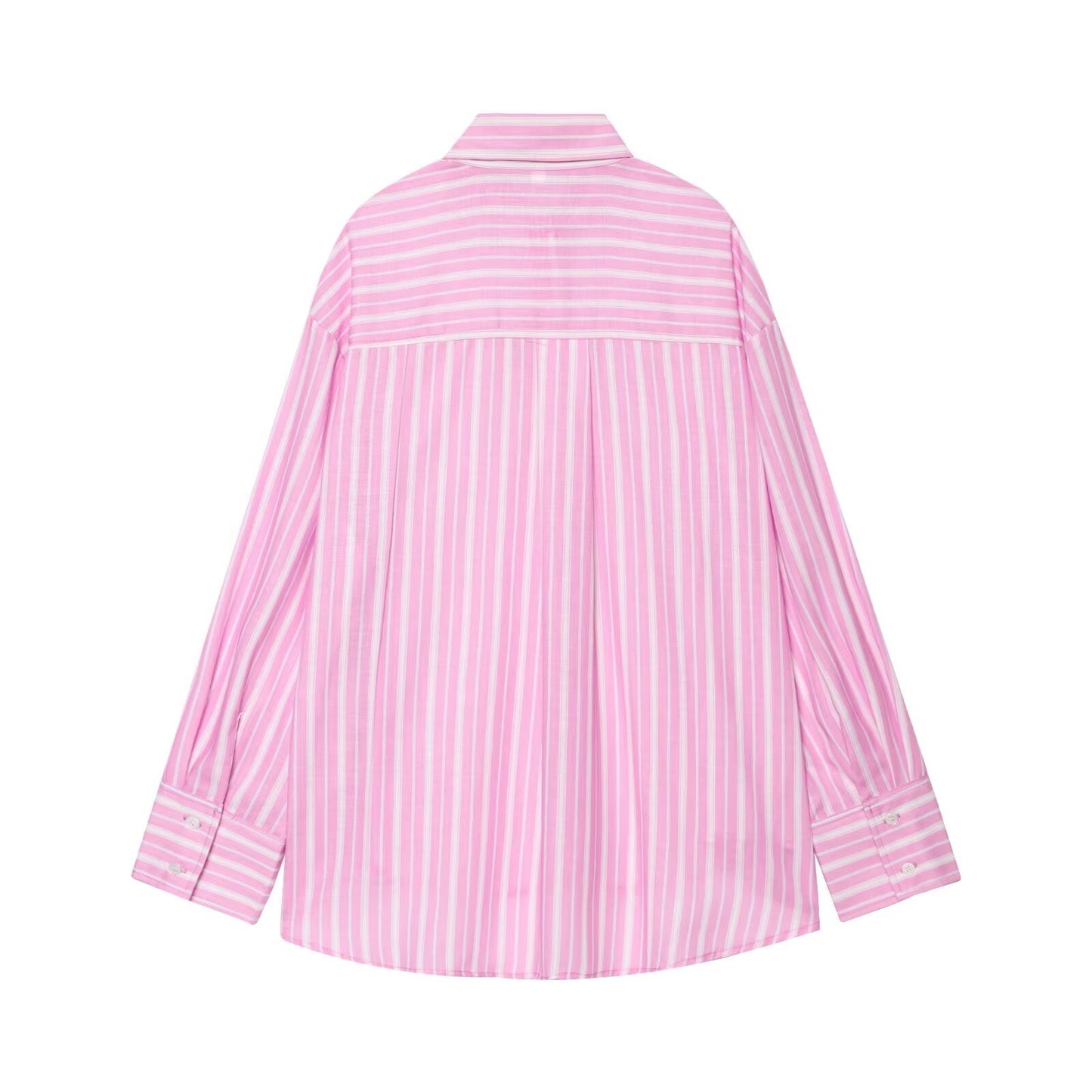 Women's new fashion loose long sleeved striped shirt+Shorts suit