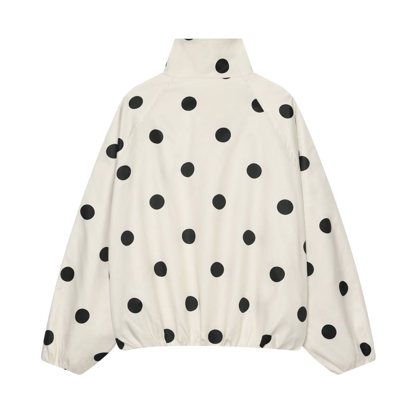 Women's standing collar polka dot pilot jacket Coat