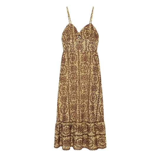 Women's open design embroidered suspender dress