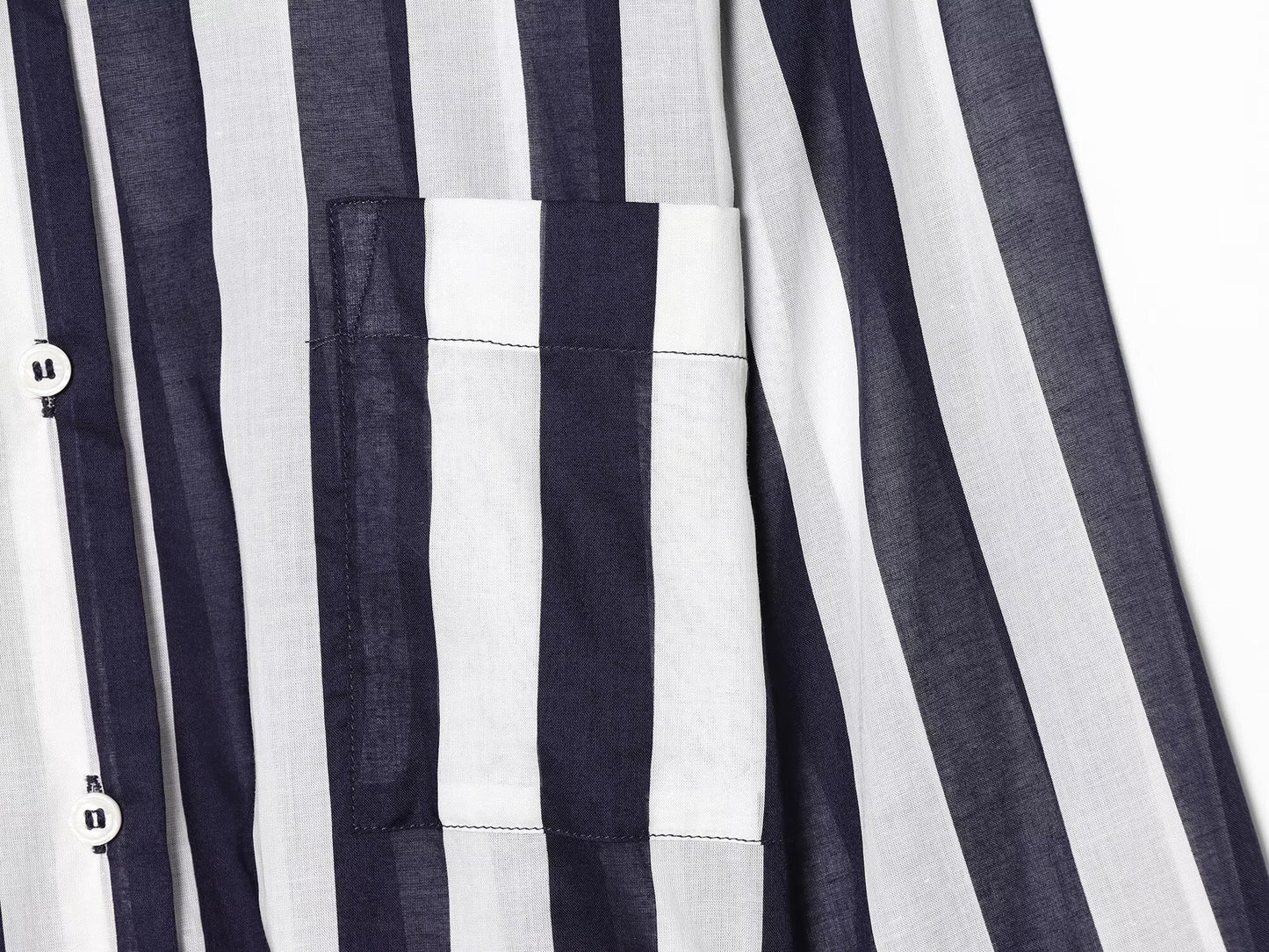 Women's With Belt Long Style Striped Shirt