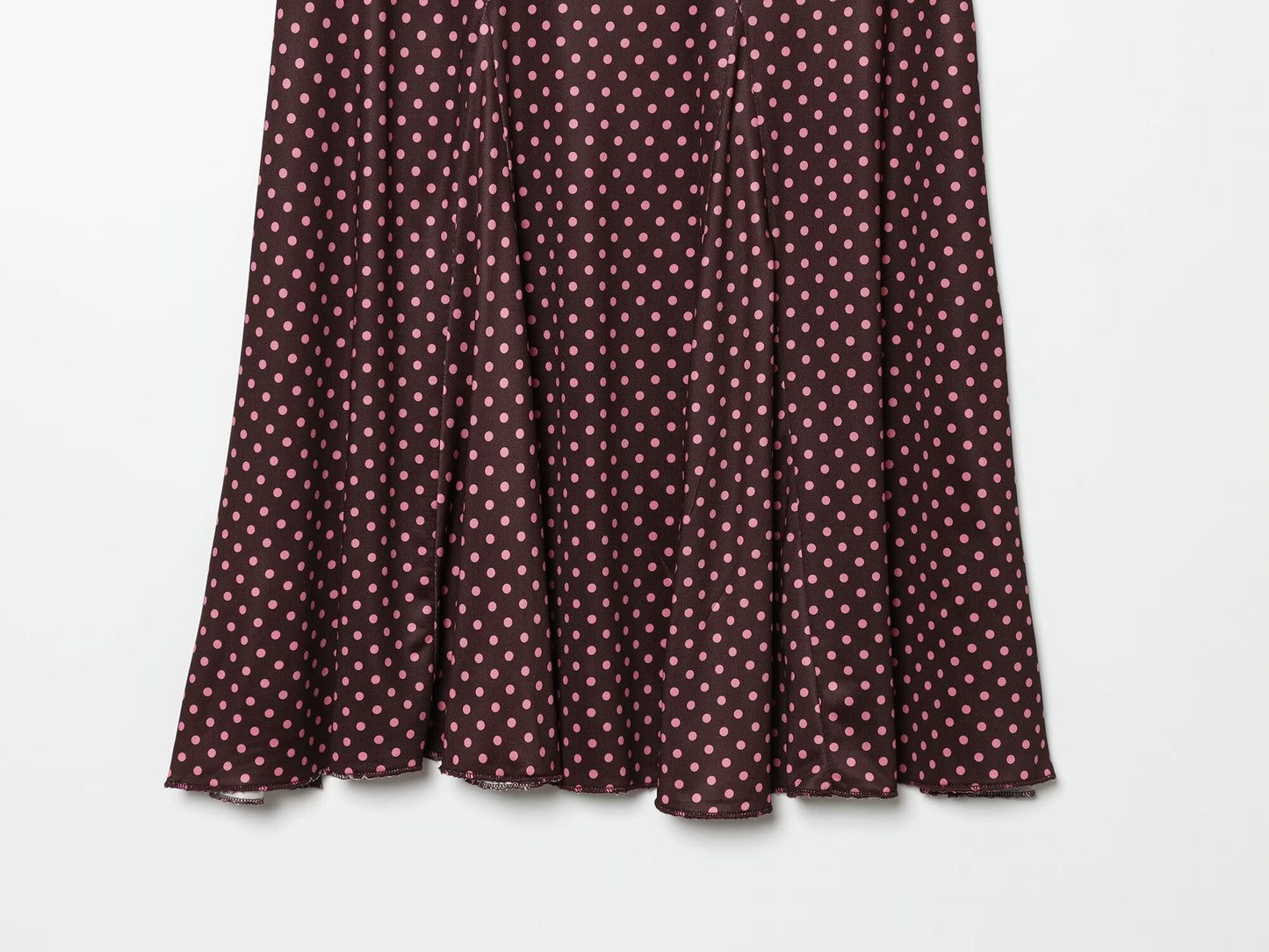 2026 suit Women's 2 pieces polka dot MIDI skirt+Hanging neck top